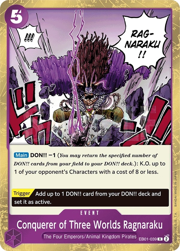 Conquerer of Three Worlds Ragnaraku (EB01-039) — Rare One Piece card