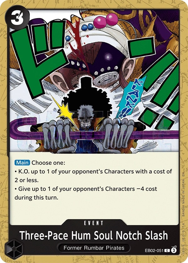 Three-Pace Hum Soul Notch Slash (EB02-051) — Common One Piece card