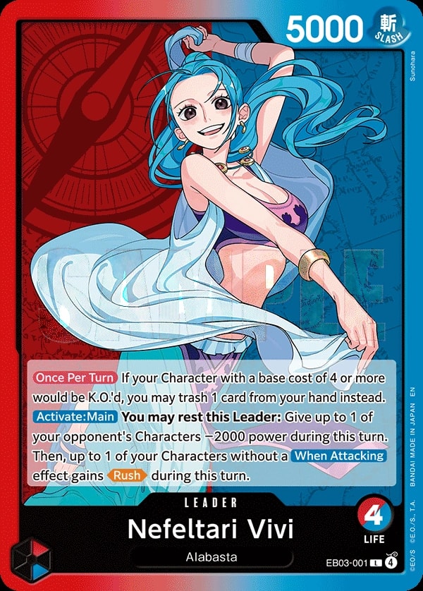Nefeltari Vivi EB03-001 One Piece leader card