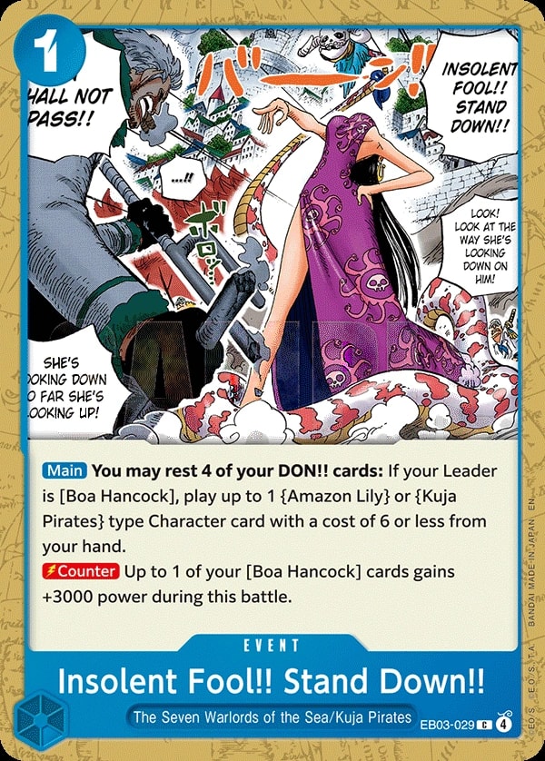 Insolent Fool!! Stand Down!! (EB03-029) — Common One Piece card