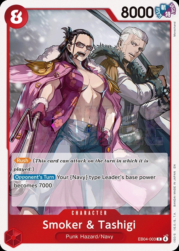 Smoker & Tashigi (EB04-003) — Rare One Piece card