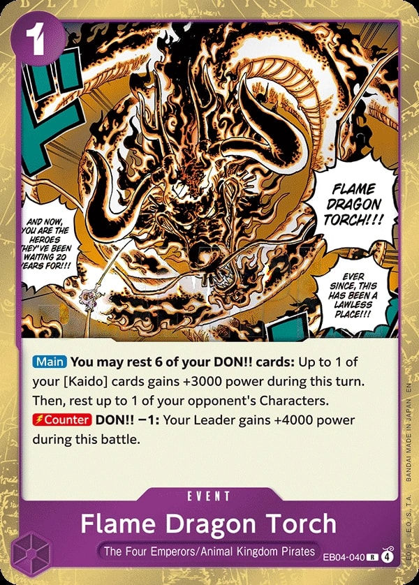 Flame Dragon Torch (EB04-040) — Rare One Piece card