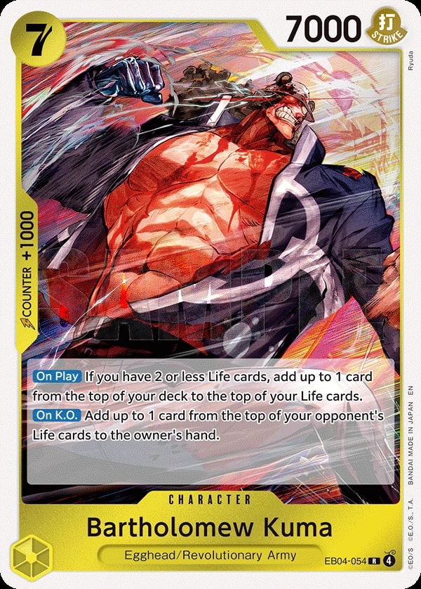 Bartholomew Kuma (EB04-054) — Rare One Piece card