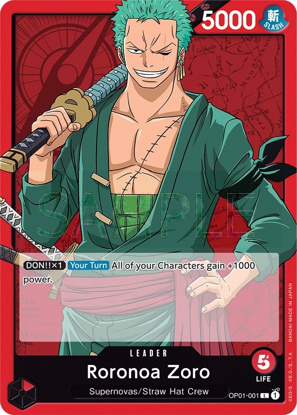 Roronoa Zoro OP01-001 One Piece leader card