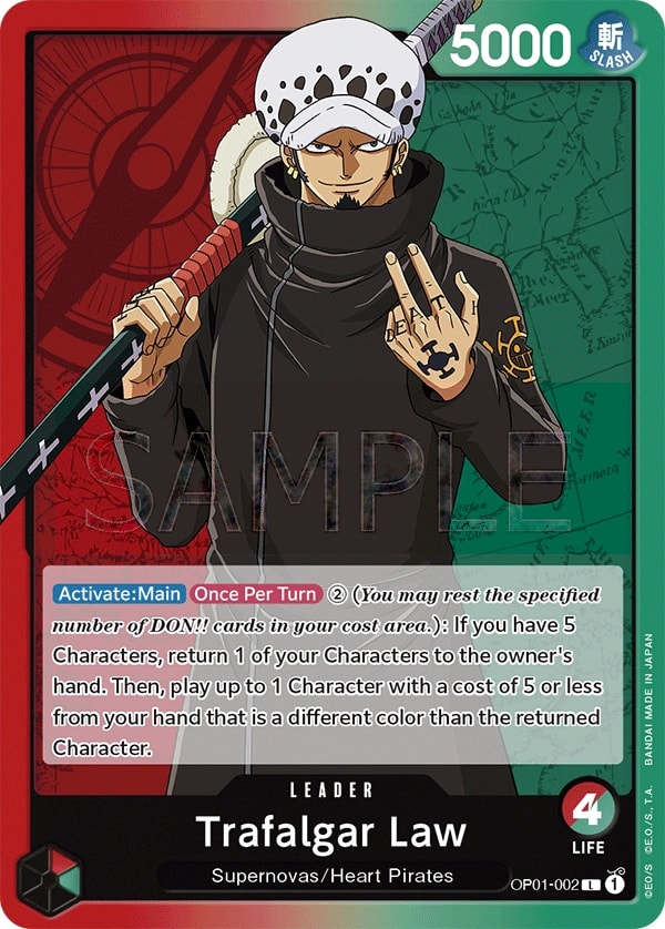 Trafalgar Law OP01-002 One Piece leader card