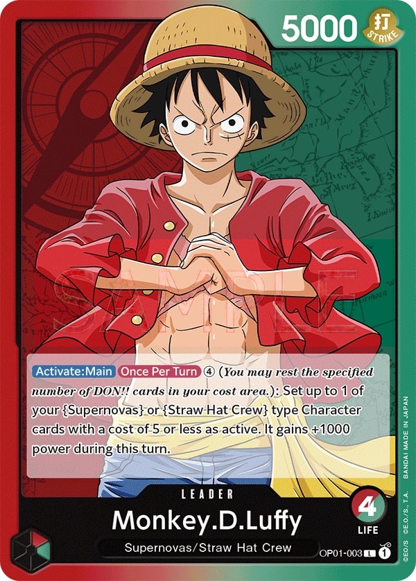 Monkey.D.Luffy OP01-003 One Piece leader card