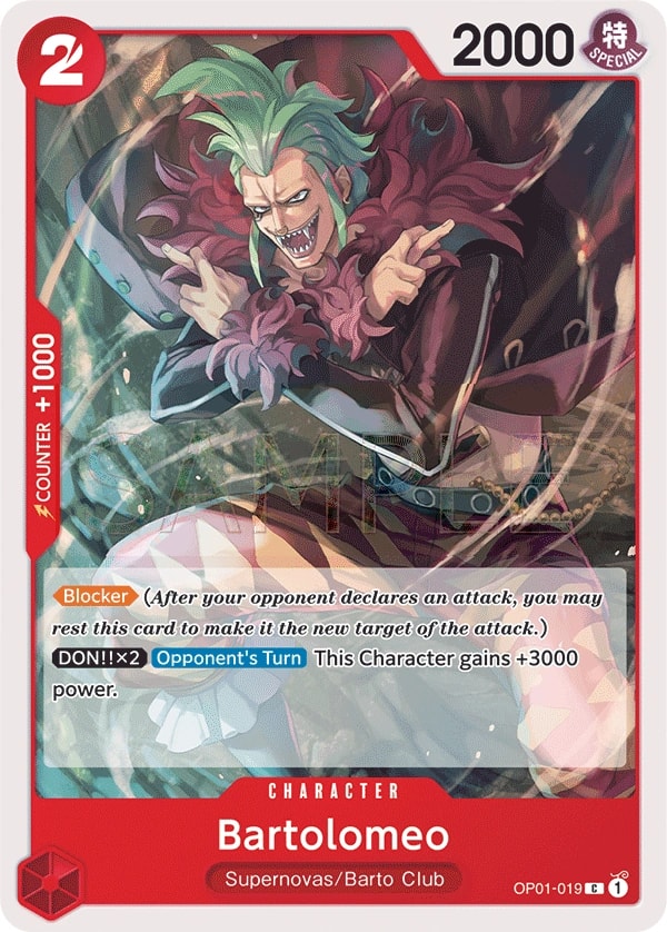 Bartolomeo (OP01-019) — Common One Piece card