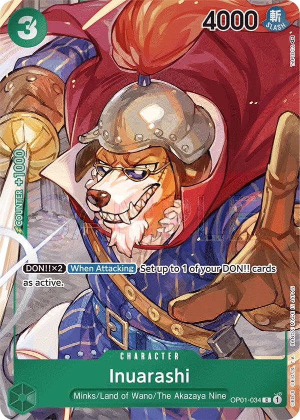 Inuarashi (034) (Box Topper) One Piece card