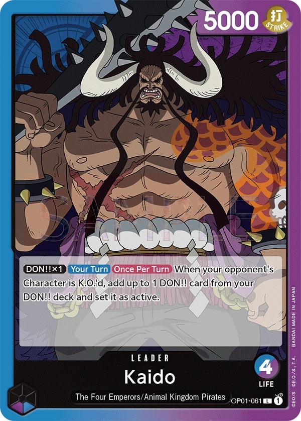 Kaido OP01-061 One Piece leader card