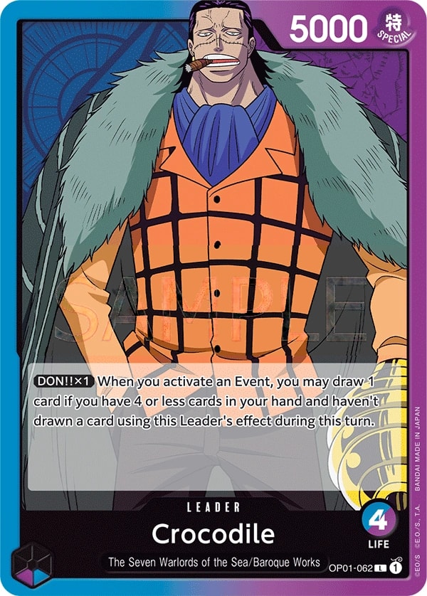 Crocodile OP01-062 One Piece leader card