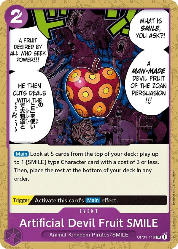 Artificial Devil Fruit SMILE (OP01-116) — Uncommon One Piece card