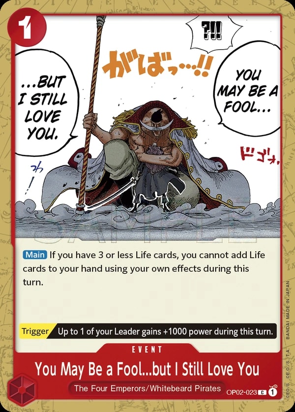 You May Be a Fool...but I Still Love You (OP02-023) — Common One Piece card