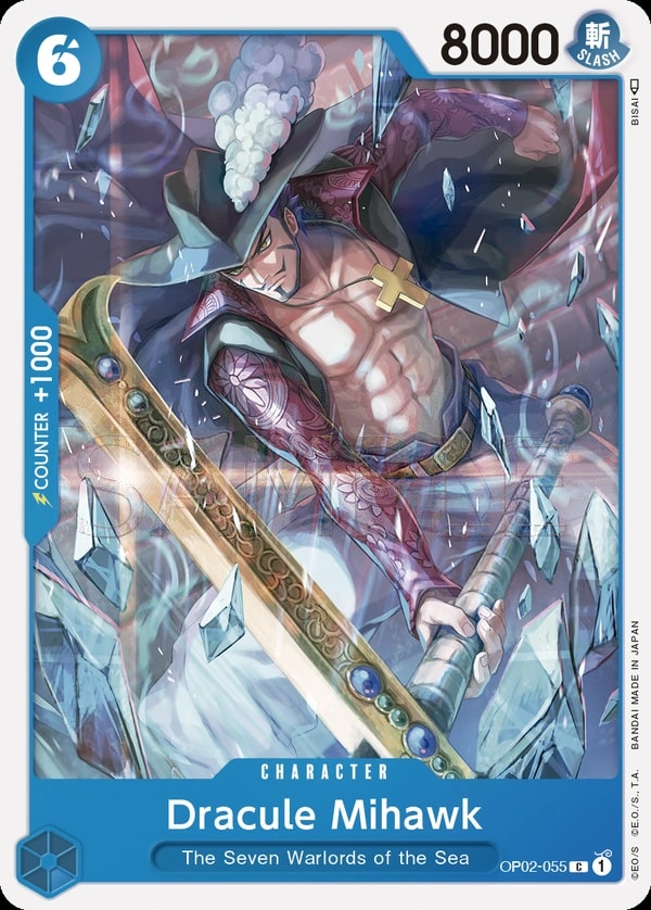 Dracule Mihawk (OP02-055) — Common One Piece card