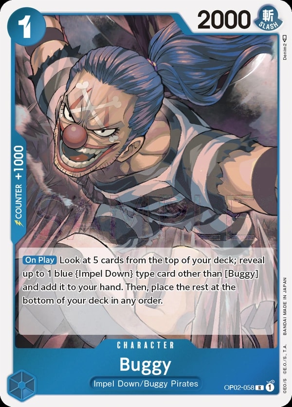 Buggy (OP02-058) — Rare One Piece card
