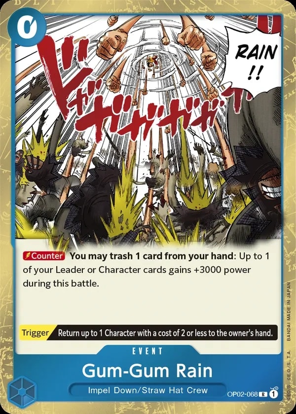 Gum-Gum Rain (OP02-068) — Rare One Piece card