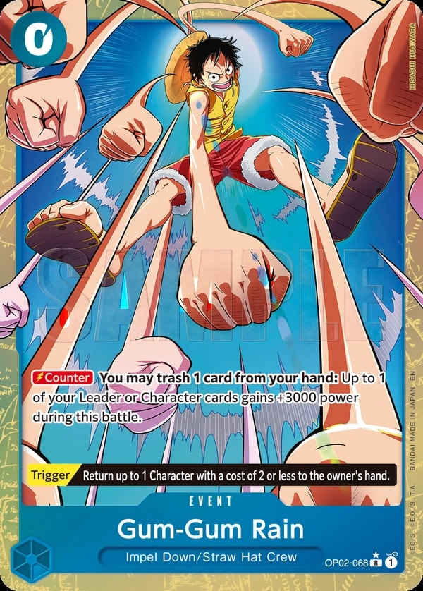 Gum-Gum Rain (068) (Alternate Art) One Piece card
