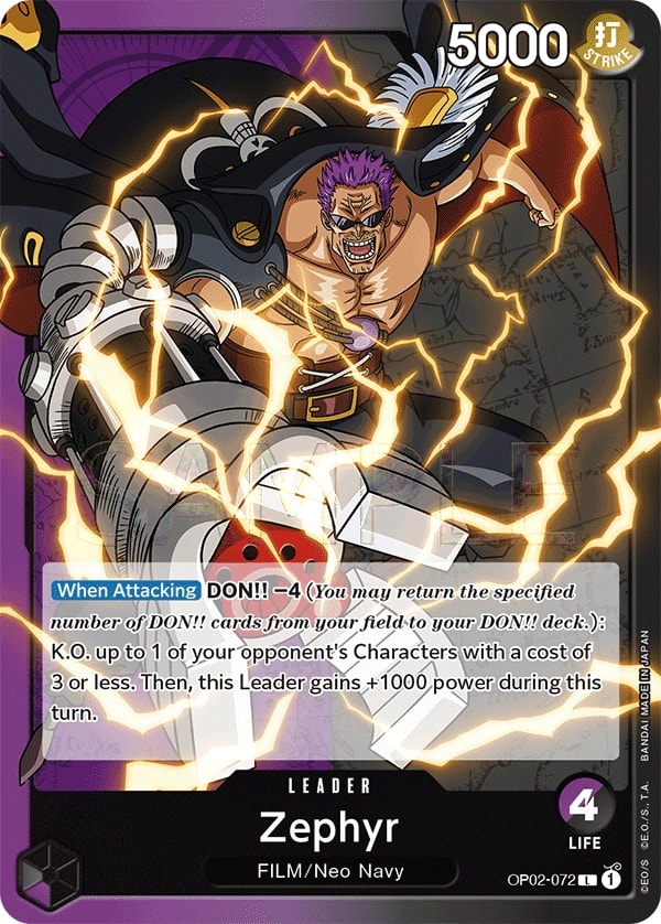 Zephyr OP02-072 One Piece leader card