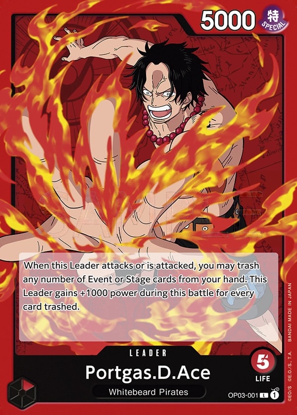 Portgas.D.Ace OP03-001 One Piece leader card