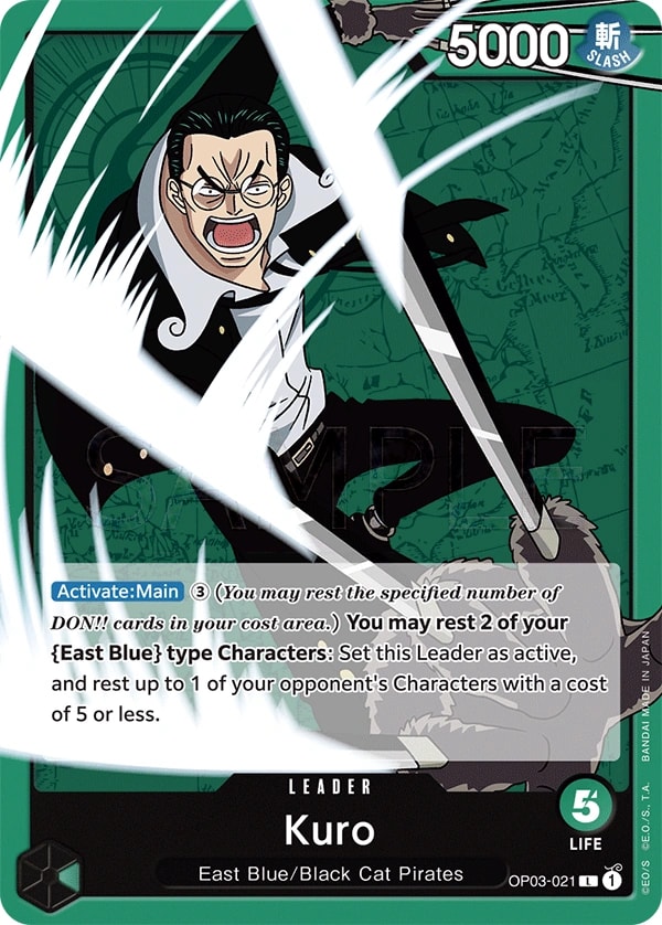 Kuro OP03-021 One Piece leader card