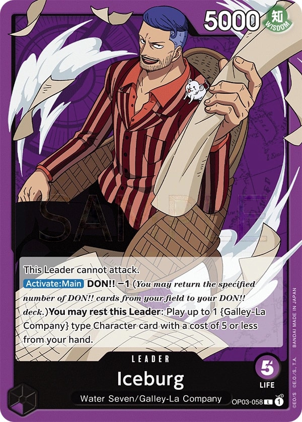 Iceburg OP03-058 One Piece leader card