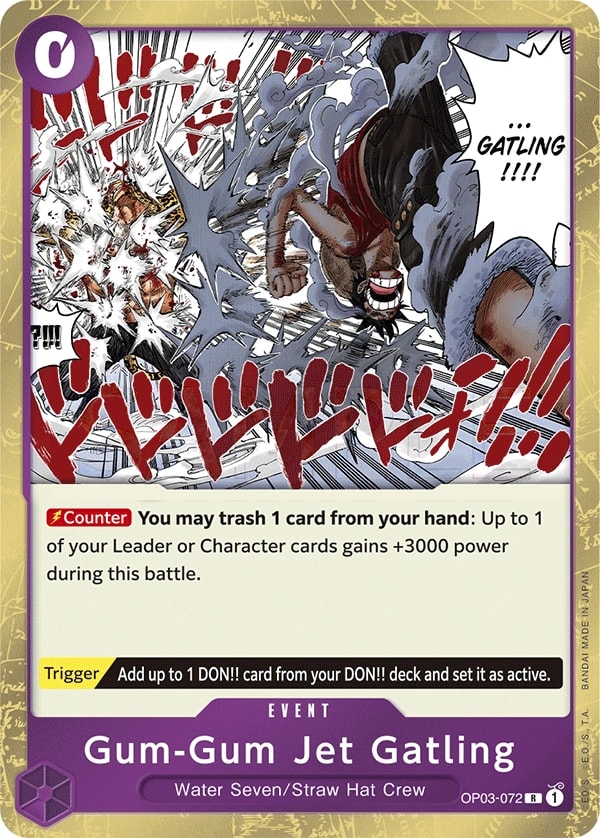 Gum-Gum Jet Gatling (OP03-072) — Rare One Piece card