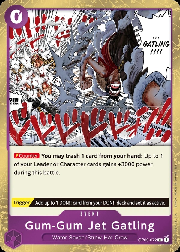 Gum-Gum Jet Gatling (072) (Reprint) One Piece card