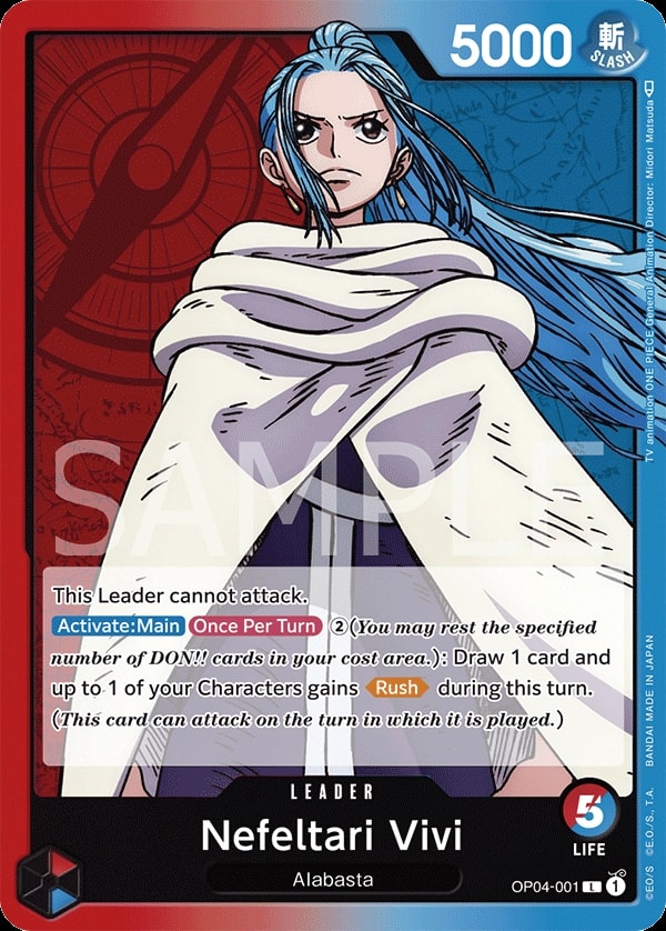 Nefeltari Vivi OP04-001 One Piece leader card