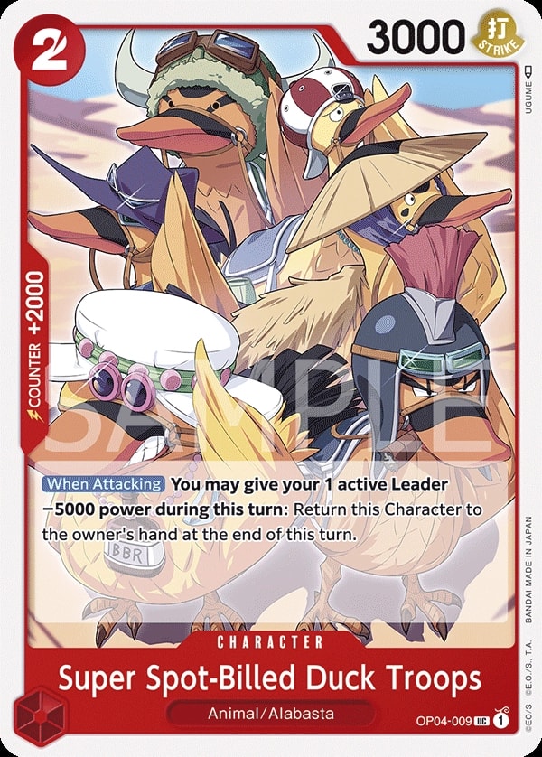 Super Spot-Billed Duck Troops (OP04-009) — Uncommon One Piece card