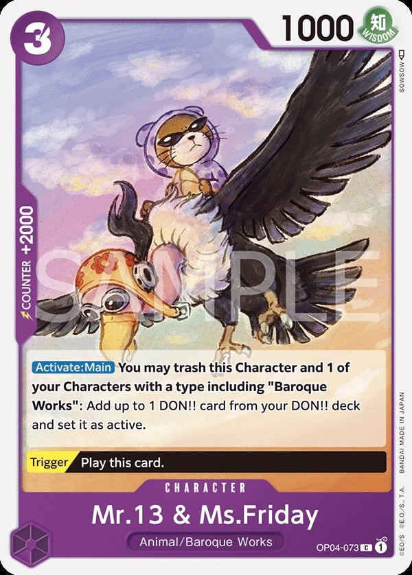 Mr.13 & Ms.Friday (OP04-073) — Common One Piece card
