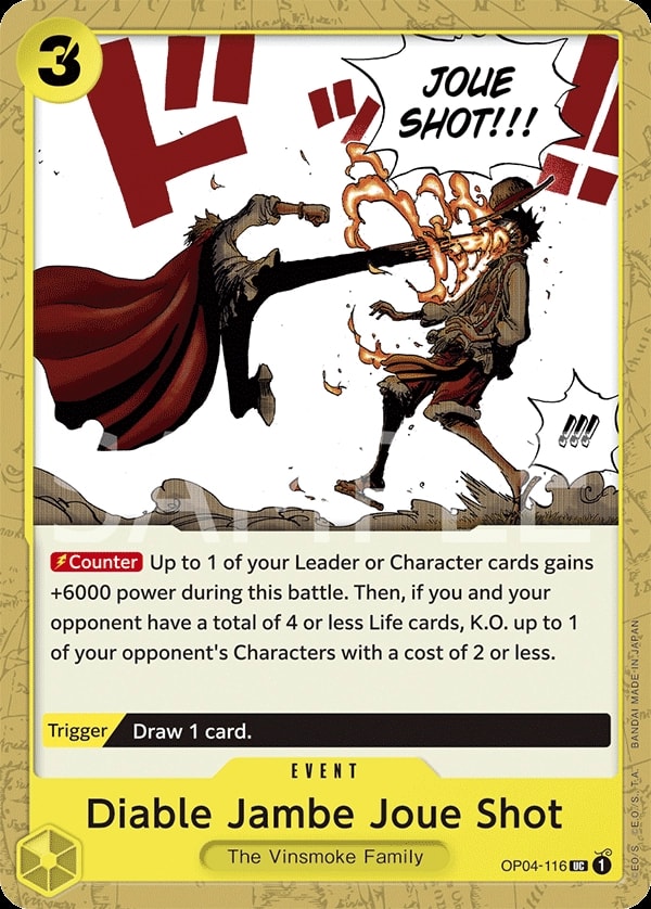 Diable Jambe Joue Shot (OP04-116) — Uncommon One Piece card