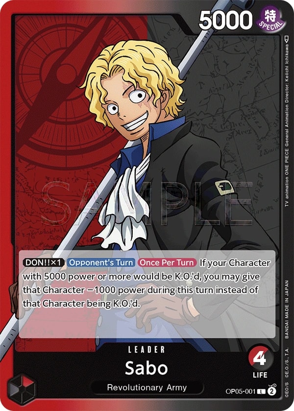 Sabo OP05-001 One Piece leader card
