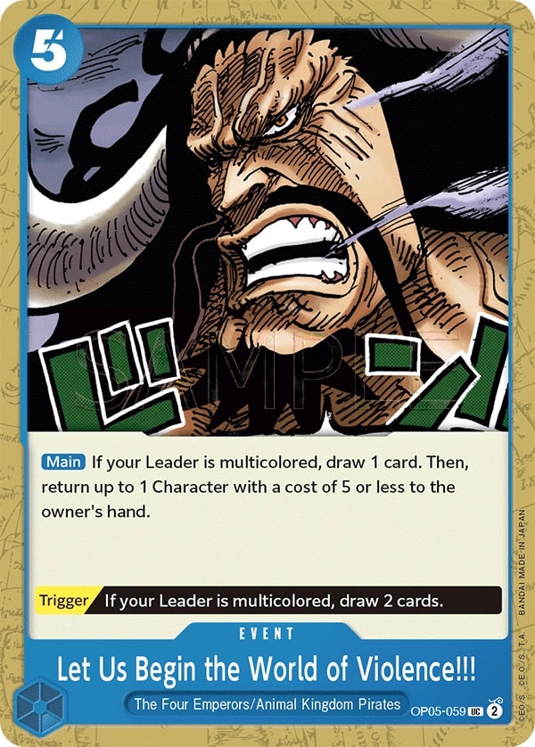 Let Us Begin the World of Violence!! (OP05-059) — Uncommon One Piece card