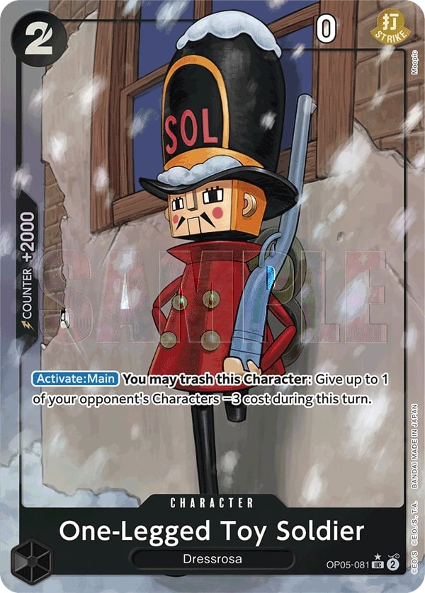 One-Legged Toy Soldier (081) (Full Art) One Piece card