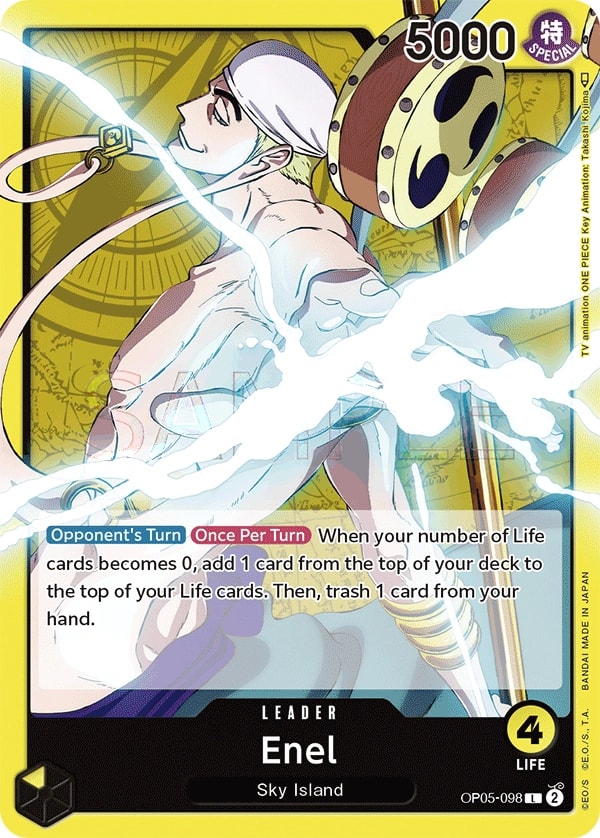 Enel OP05-098 One Piece leader card