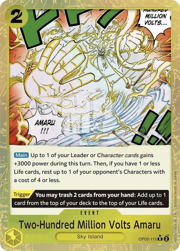Two-Hundred Million Volts Amaru (115) (Textured Foil) One Piece card
