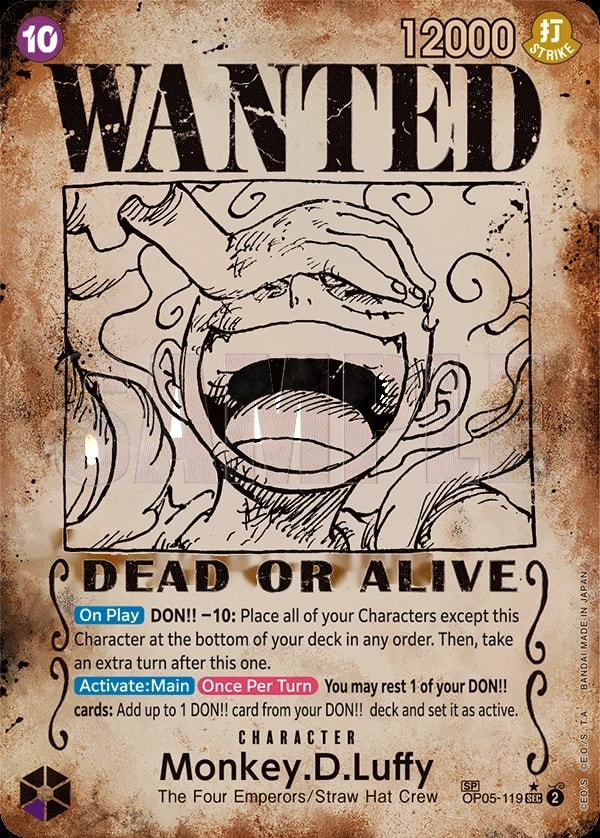 Monkey.D.Luffy (119) (Wanted Poster) One Piece card