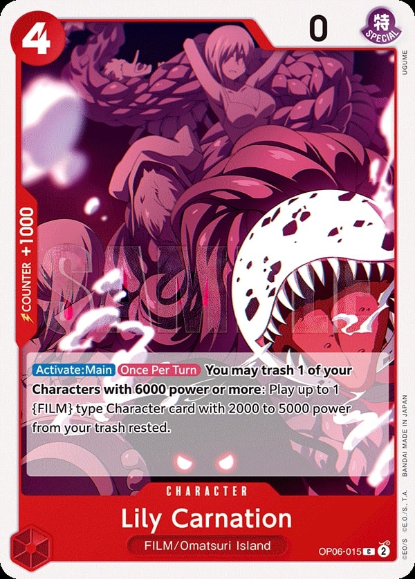 Lily Carnation (OP06-015) — Common One Piece card