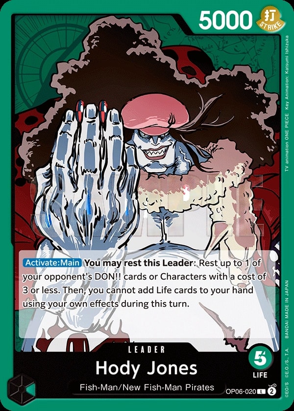 Hody Jones OP06-020 One Piece leader card