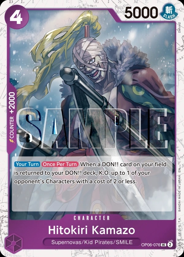 Hitokiri Kamazo (076) (Pirate Foil) One Piece card