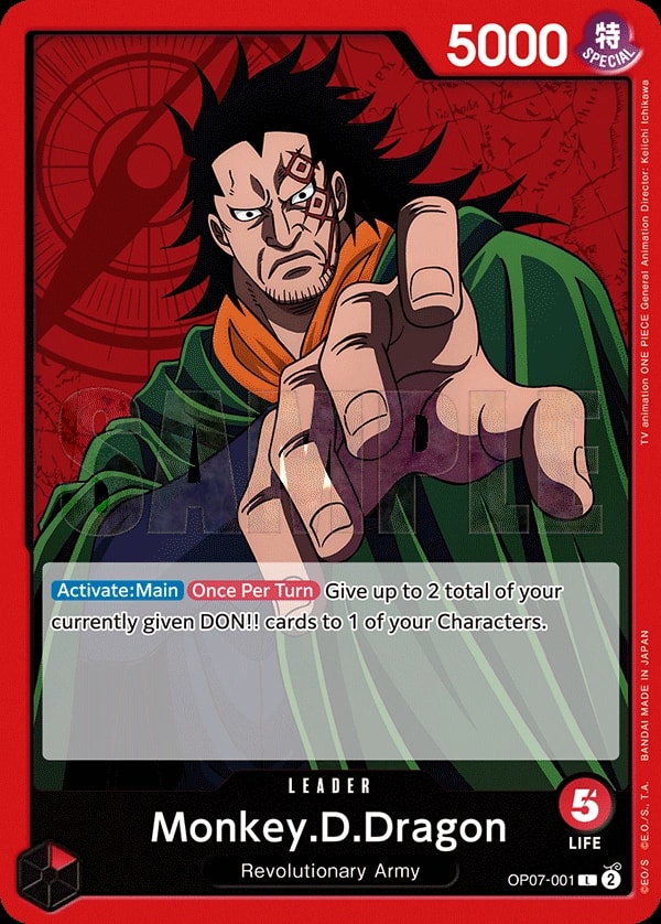 Monkey.D.Dragon OP07-001 One Piece leader card