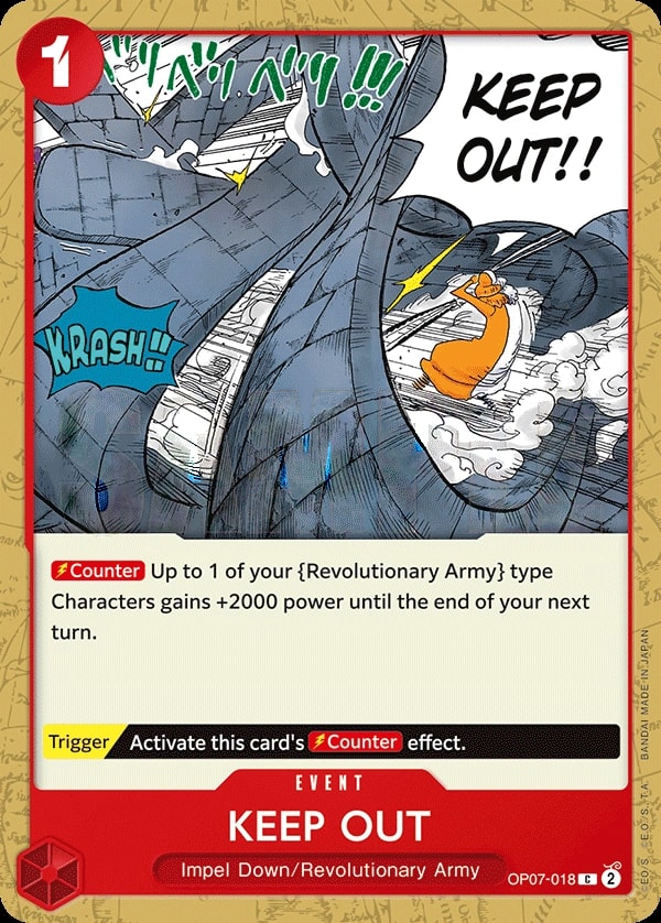 Keep Out (OP07-018) — Common One Piece card