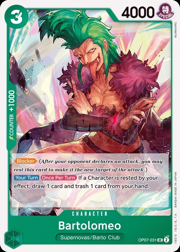 Bartolomeo (OP07-031) — Uncommon One Piece card