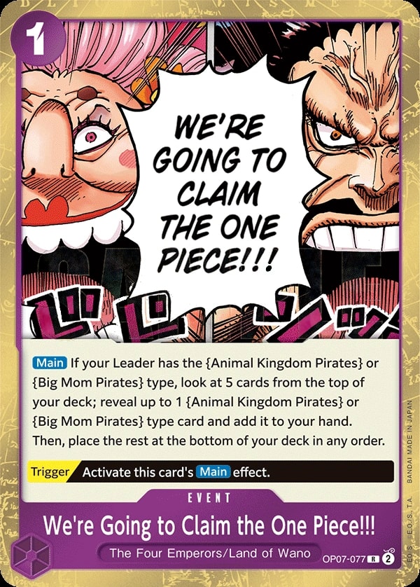 We're Going to Claim the One Piece!!! (OP07-077) — Rare One Piece card