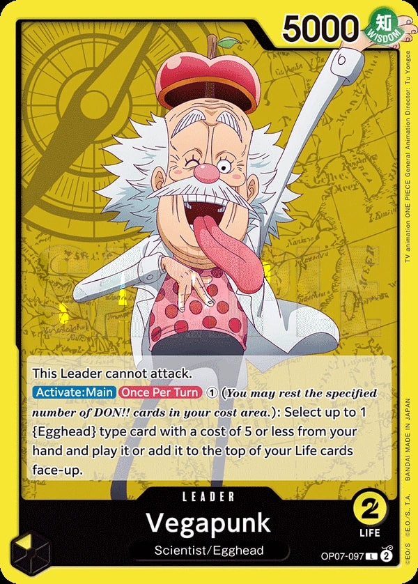 Vegapunk OP07-097 One Piece leader card