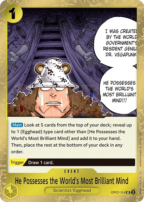 He Possesses the World's Most Brilliant Mind (114) (Pirate Foil) One Piece card