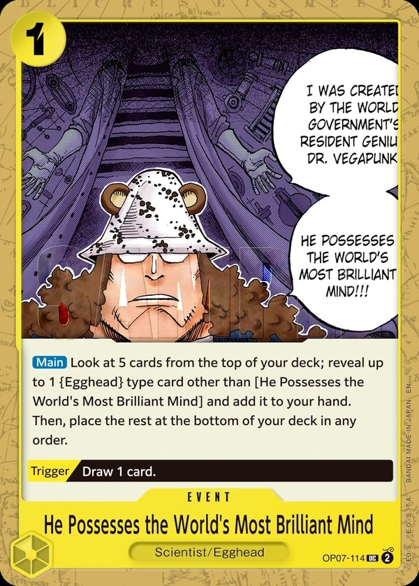 He Possesses the World's Most Brilliant Mind (114) (Reprint) One Piece card