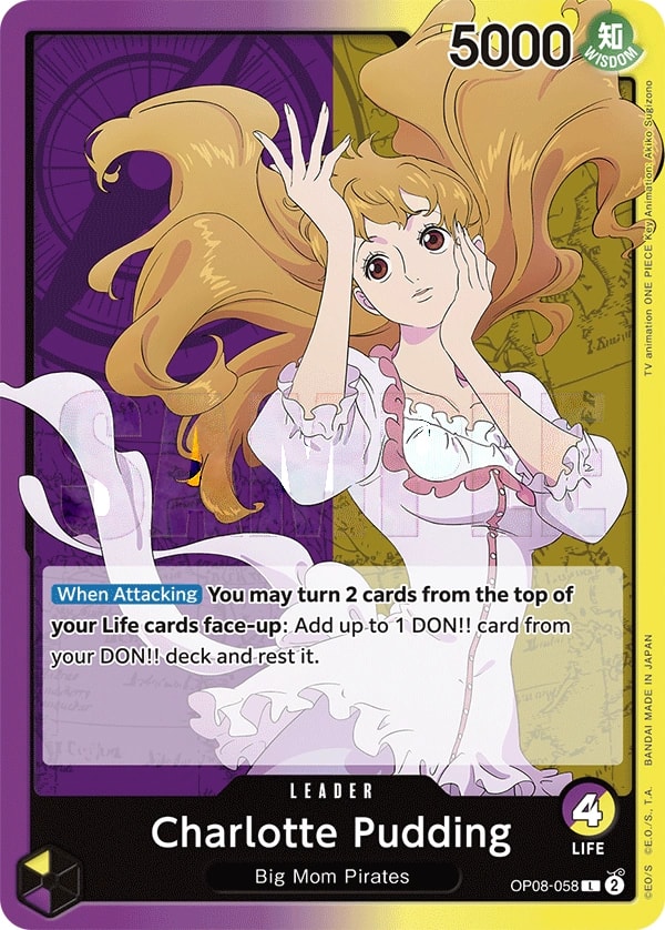 Charlotte Pudding OP08-058 One Piece leader card