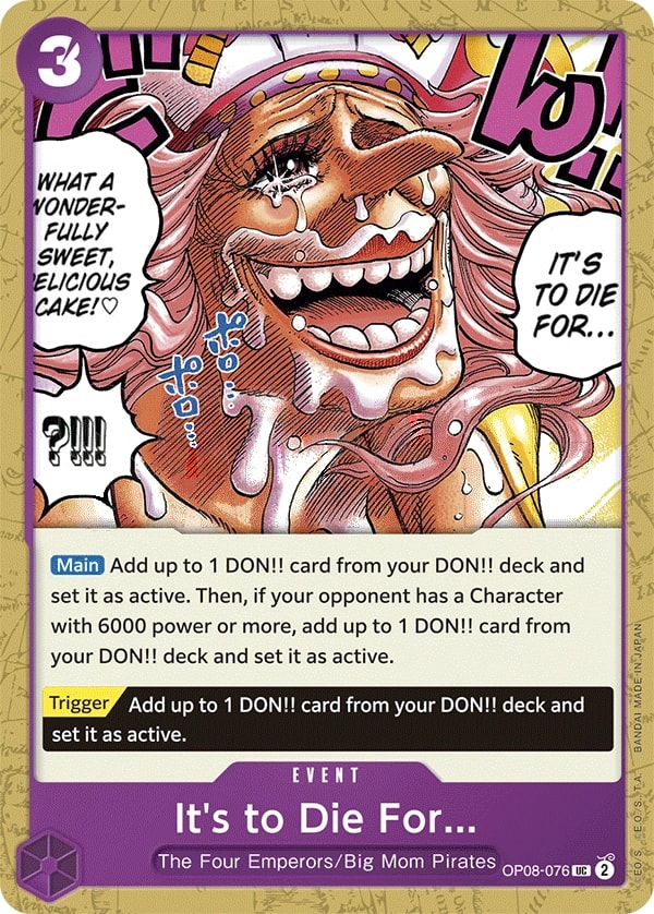 It's to Die For (OP08-076) — Uncommon One Piece card