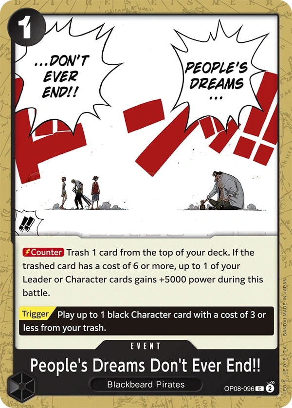 People's Dreams Don't Ever End!! (OP08-096) — Common One Piece card