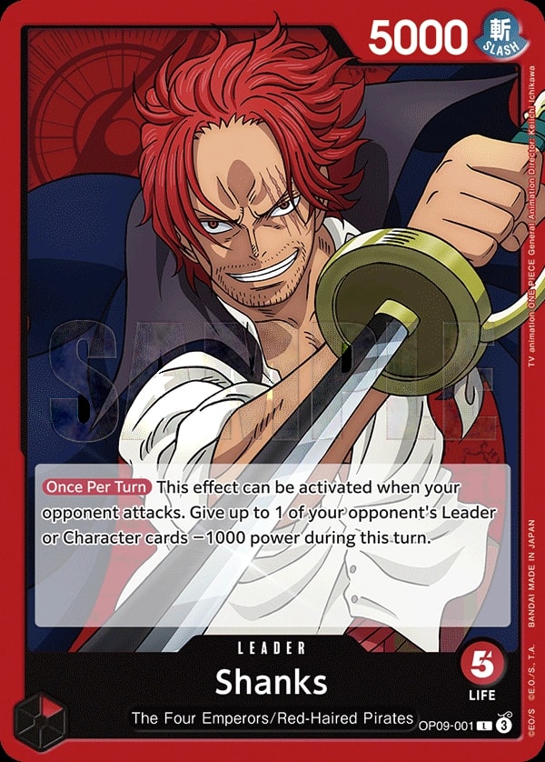 Shanks OP09-001 One Piece leader card
